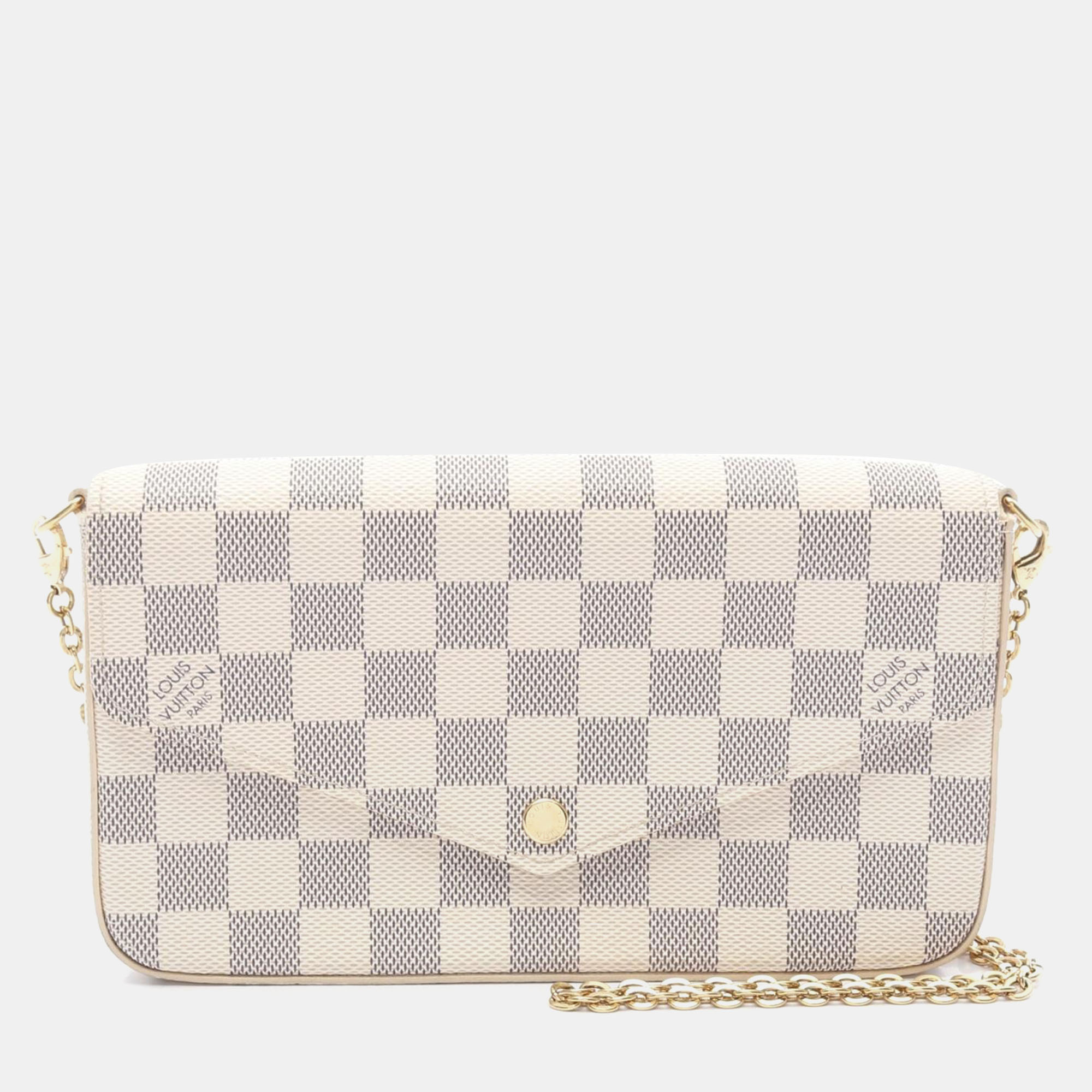 Louis Vuitton Pochette Felice White Damier Azur Canvas Shoulder Bag, Handbags - Luxury Closet catalog