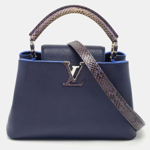 Louis Vuitton Navy Blue/Beige Leather and Python Capucines BB Bag, Satchels - Luxury Closet catalog