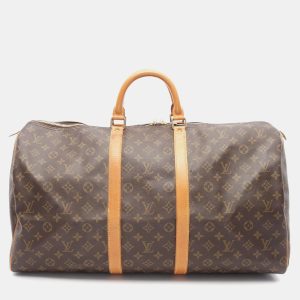 Louis Vuitton Keepall 55 Brown Monogram Canvas Travel Bag, Handbags - Luxury Closet catalog