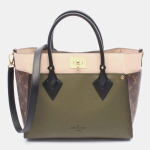 Louis Vuitton On My Side MM Khaki Monogram Leather Shoulder Tote Bag, Tote Handbags - Luxury Closet catalog