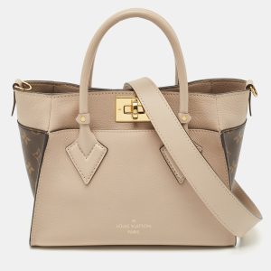 Louis Vuitton Greige Monogram Leather and Canvas On My Side PM Bag, Tote Handbags - Luxury Closet catalog