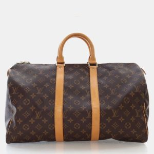 Louis Vuitton Keepall 45 Brown Monogram Coated Canvas Travel Bag, Handbags - Luxury Closet catalog