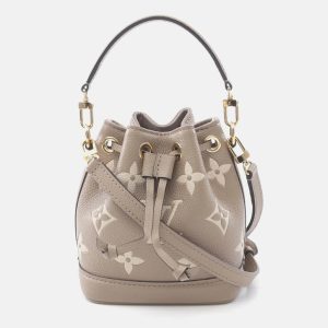 Louis Vuitton Nano Noe Tourterelle Cr&egrave;me Bicolor Monogram Empreinte Leather Handbag, Handbags - Luxury Closet catalog