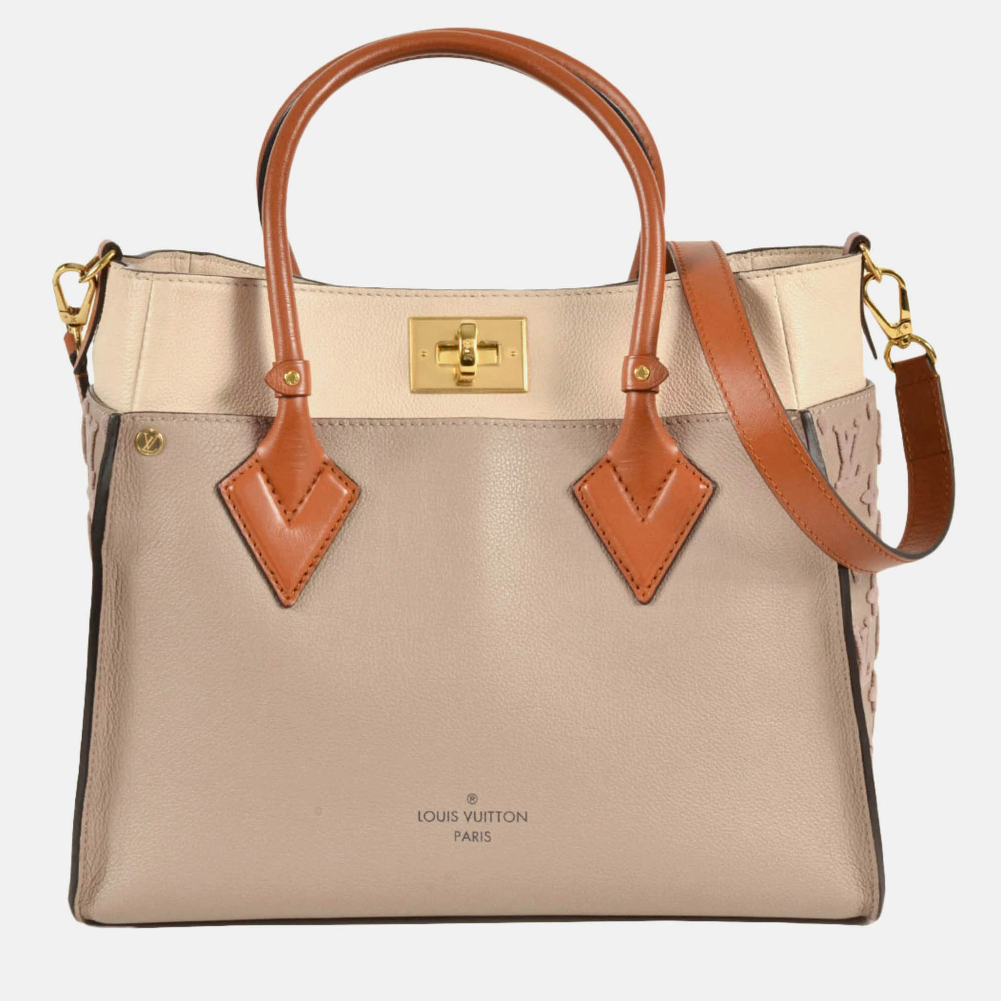 Louis Vuitton On My Side MM Beige Leather Handbag, Satchels - Luxury Closet catalog