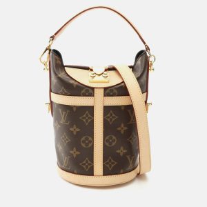 Louis Vuitton Duffle Brown Monogram Coated Canvas Leather Handbag, Handbags - Luxury Closet catalog