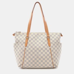 Louis Vuitton Totally MM White Damier Azur Canvas Leather Tote Bag, Tote Handbags - Luxury Closet catalog