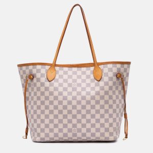 Louis Vuitton White Damier Azur Neverfull MM Bag, Tote Handbags - Luxury Closet catalog