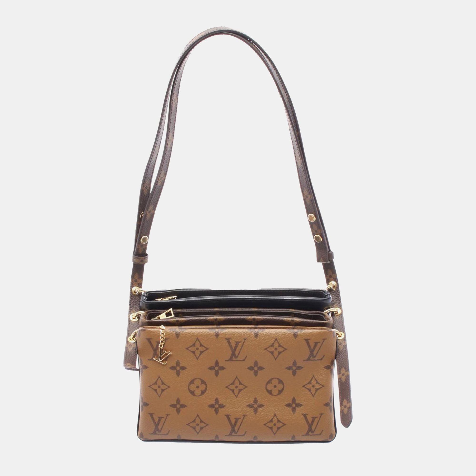 Louis Vuitton Brown Monogram Reverse LV3 Pouch, Shoulder Bags - Luxury Closet catalog