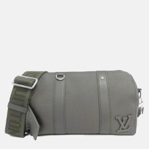 Louis Vuitton City Keepall LV Aerogram Black Leather Boston Bag, Handbags - Luxury Closet catalog