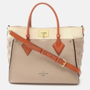 Louis Vuitton On My Side Beige Bordeaux Leather Monogram Tuftage Handbag, Tote Handbags - Luxury Closet catalog
