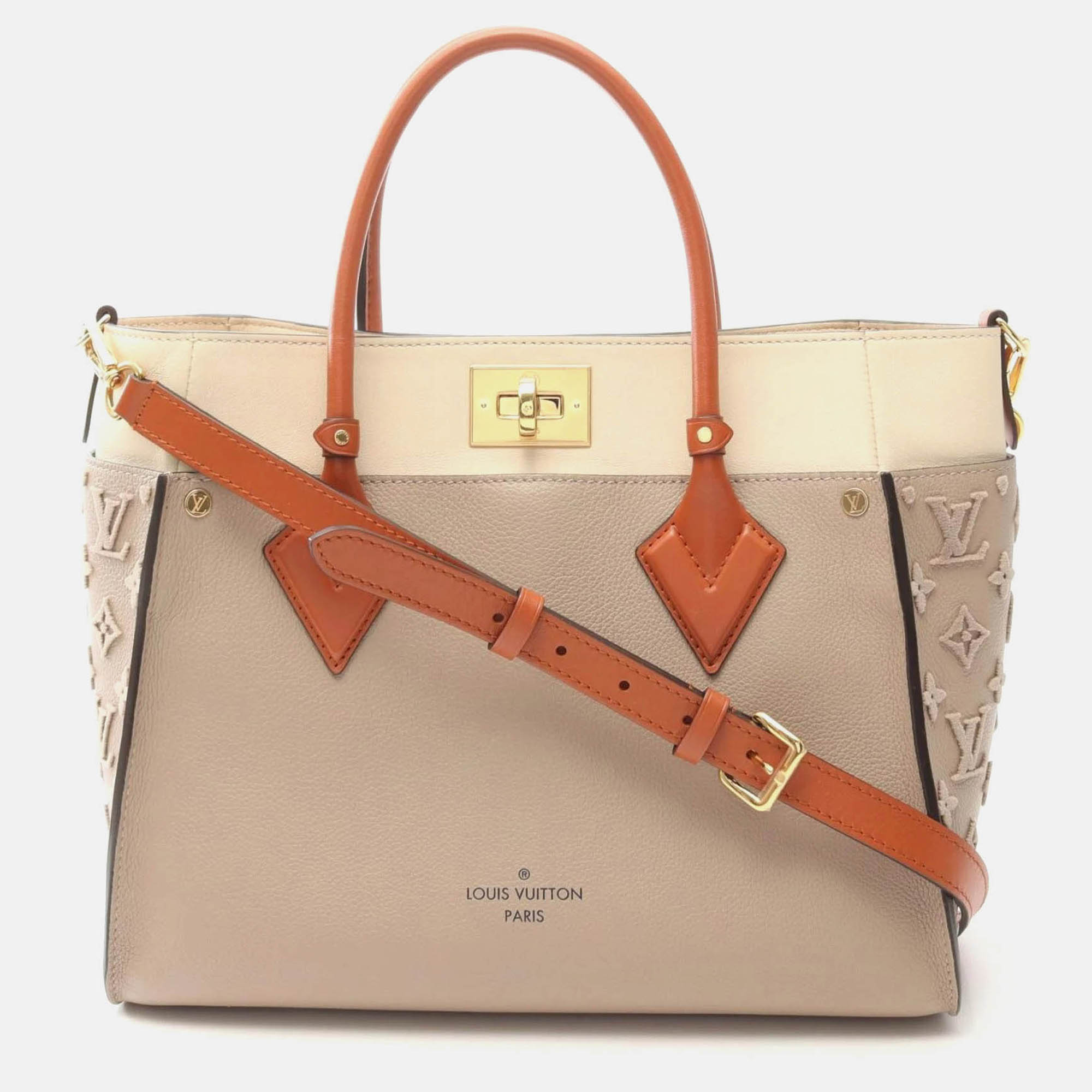 Louis Vuitton On My Side Beige Bordeaux Leather Monogram Tuftage Handbag, Tote Handbags - Luxury Closet catalog