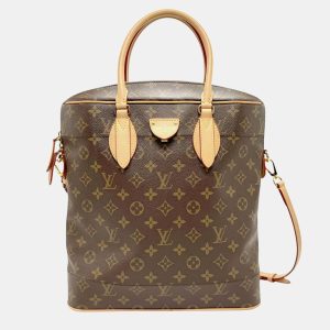 Louis Vuitton Carryall MM Brown Monogram Coated Canvas Shoulder Bag, Tote Handbags - Luxury Closet catalog