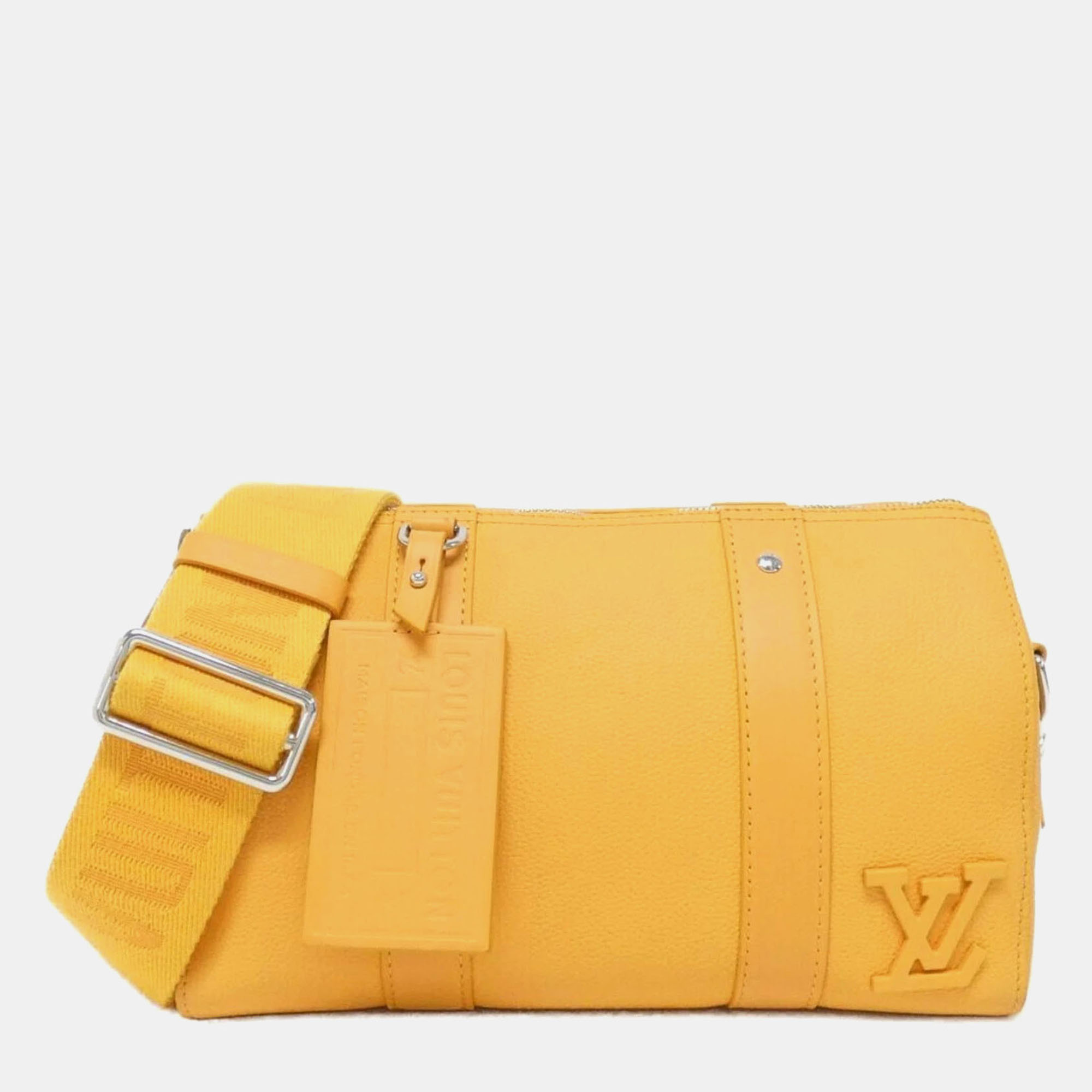 Louis Vuitton City Keepall LV Aerogram Saffron Leather Boston Bag, Handbags - Luxury Closet catalog
