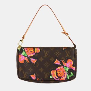 Louis Vuitton Pochette Accessoires Rose Monogram Brown Pink Coated Canvas Shoulder Bag, Handbags - Luxury Closet catalog