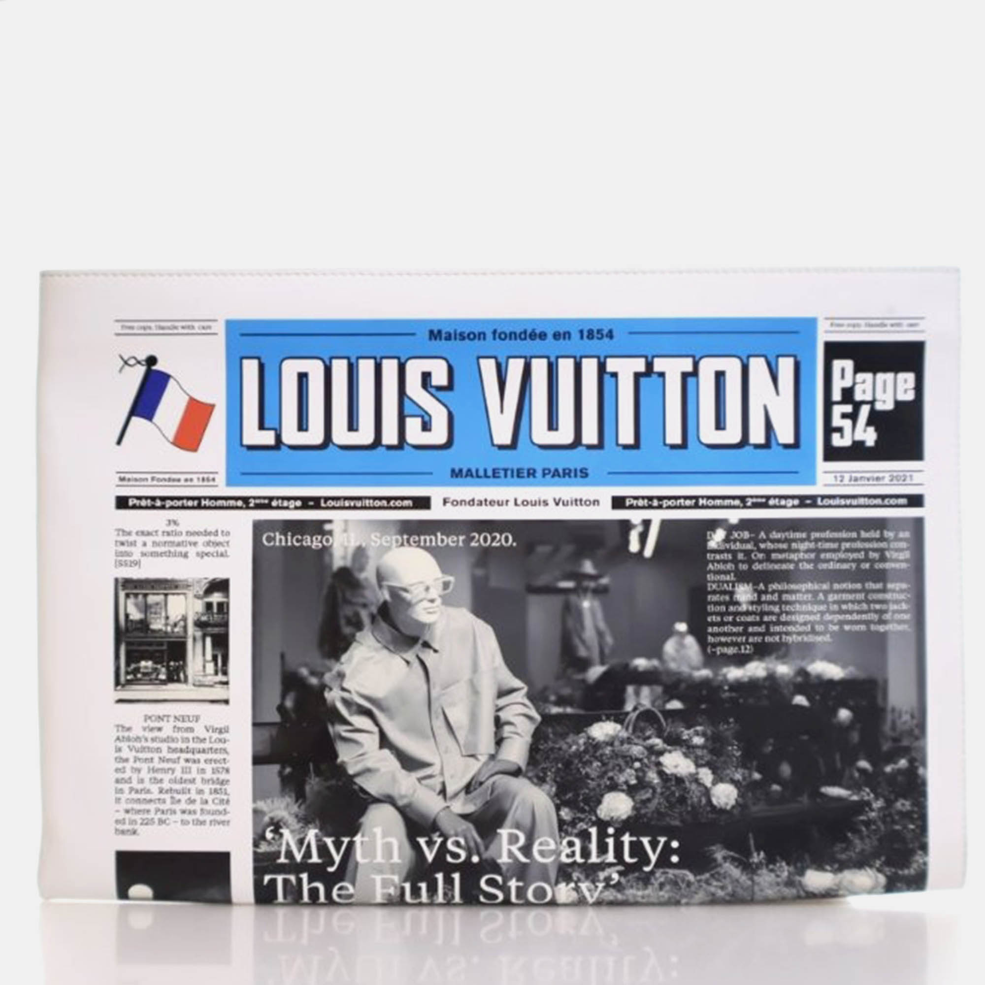 Louis Vuitton Newspaper Pouch White Black Blue Calfskin Clutch Bag, Clutches & Special Occasion Bags - Luxury Closet catalog