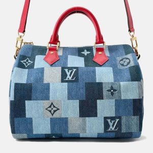 Louis Vuitton Speedy Bandouliere 30 Blue Red Monogram Denim Boston Bag, Handbags - Luxury Closet catalog