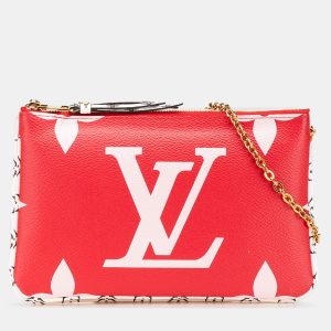 Louis Vuitton Red Limited Edition Monogram Giant Double Zip Pochette, Shoulder Bags - Luxury Closet catalog