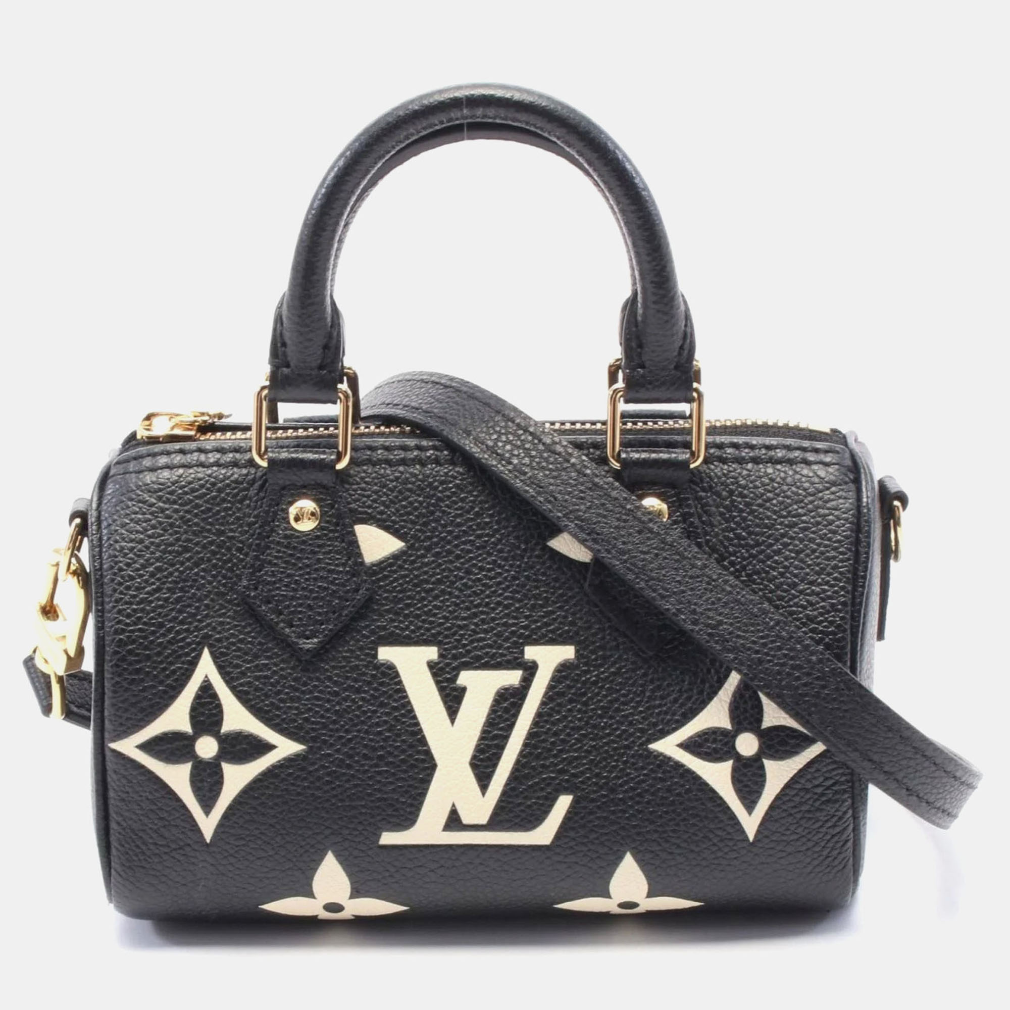 Louis Vuitton Nano Speedy Black Beige Monogram Empreinte Leather Handbag, Satchels - Luxury Closet catalog