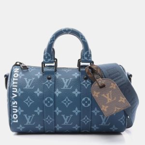 Louis Vuitton Keepall Bandouliere 25 Blue Monogram Coated Canvas Shoulder Bag, Handbags - Luxury Closet catalog