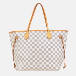 Louis Vuitton White Damier Azur Neverfull MM Bag, Tote Handbags - Luxury Closet catalog