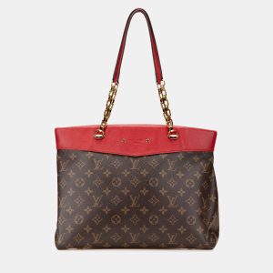 Louis Vuitton Brown/Red Monogram Pallas Shopper, Tote Handbags - Luxury Closet catalog