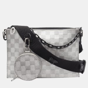 Louis Vuitton Silver Damier Glitter Taurillon In The Loop Trio Pouch, Shoulder Bags - Luxury Closet catalog