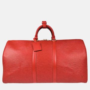Louis Vuitton Keepall 55 Red Epi Leather Travel Bag, Handbags - Luxury Closet catalog