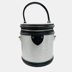Louis Vuitton Silver/Black Leather Cannes Top Handle Bag, Shoulder Bags - Luxury Closet catalog
