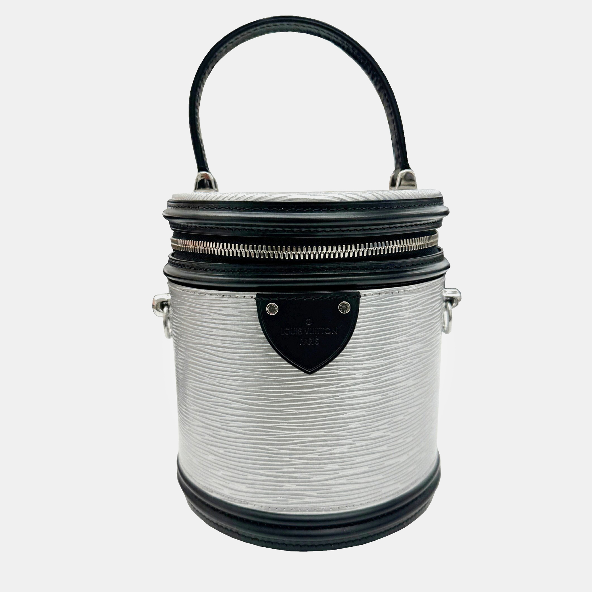 Louis Vuitton Silver/Black Leather Cannes Top Handle Bag, Shoulder Bags - Luxury Closet catalog
