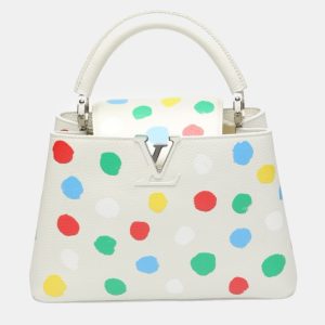 Louis Vuitton x Yayoi Kusama White Leather Capucines Painted Top Handle Bag, Satchels - Luxury Closet catalog
