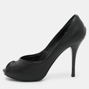 Louis Vuitton Black Leather Peep Toe Pumps Size 38, Pumps - Luxury Closet catalog