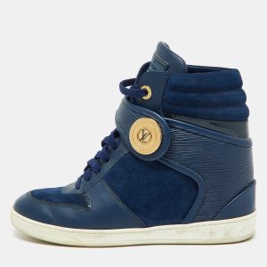 Louis Vuitton Blue Epi Leather and Suede Postmark Wedge Sneakers Size 36, Athletic Shoes & Sneakers - Luxury Closet catalog