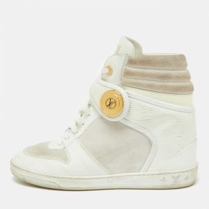 Louis Vuitton White Epi Leather and Suede Postmark Wedge Sneakers Size 39, Athletic Shoes & Sneakers - Luxury Closet catalog