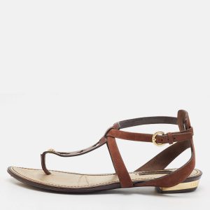 Louis Vuitton Brown Suede Thong Flat Sandals Size 37, Sandals - Luxury Closet catalog