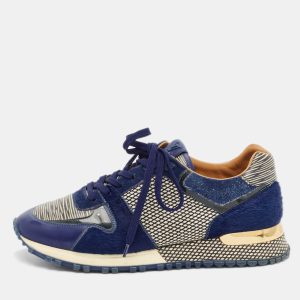Louis Vuitton Blue/White Leather And Calf Hair Run Away Low Top Sneakers Size 36.5, Athletic Shoes & Sneakers - Luxury Closet catalog