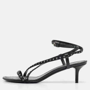 Louis Vuitton Black Canvas and Leather Ankle Strap Sandals Size 36.5, Sandals - Luxury Closet catalog