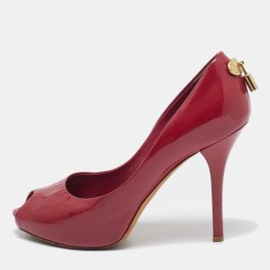 Louis Vuitton Red Patent Leather Oh Really! Peep Toe Pumps Size 37, Pumps - Luxury Closet catalog
