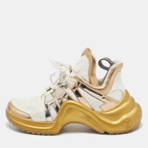 Louis Vuitton White/Gold Leather and Mesh LV Archlight Sneakers Size 40, Athletic Shoes & Sneakers - Luxury Closet catalog