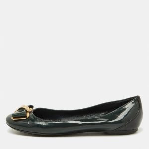 Louis Vuitton Dark Green/Black Patent Leather Bow Ballet Flats Size 36, Flats - Luxury Closet catalog