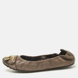 Louis Vuitton Brown Nubuck and Monogram Canvas Lucky Ballet Flats Size 38, Flats - Luxury Closet catalog