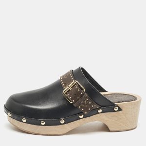 Louis Vuitton Black/Brown Canvas and Leather Cottage Clogs Size 38, Sandals - Luxury Closet catalog