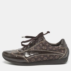 Louis Vuitton Brown Monogram Canvas and Patent Globe Trotter Sneakers Size 38.5, Athletic Shoes & Sneakers - Luxury Closet catalog