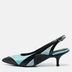 Louis Vuitton Blue/Black Satin and Leather Archlight Slingback Pumps Size 38, Pumps - Luxury Closet catalog