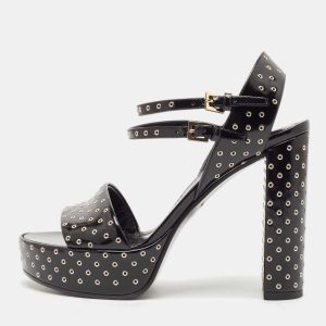 Louis Vuitton Black Leather Eyelet Platfrom Sandals Size 37, Sandals - Luxury Closet catalog