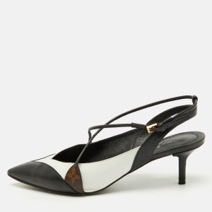 Louis Vuitton Black/White Leather Criss Cross Slingback Pumps Size 36, Pumps - Luxury Closet catalog