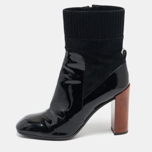 Louis Vuitton Black Patent Leather and Suede Studio Ankle Length Boots Size 39, Boots - Luxury Closet catalog