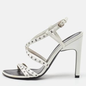 &nbsp;Louis Vuitton White Monogram Satin Citizen Strappy Sandals Size 36, Sandals - Luxury Closet catalog