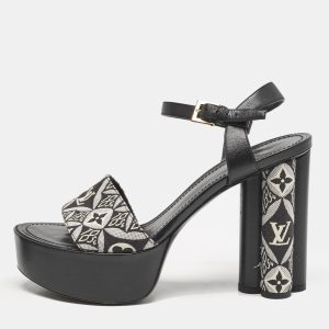 Louis Vuitton Black Monogram Jacquard Silhouette Platform Sandals Size 40, Sandals - Luxury Closet catalog