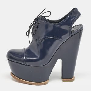 Louis Vuitton Navy Blue Patent Leather Louisiana Slingback Booties Size 40, Boots - Luxury Closet catalog