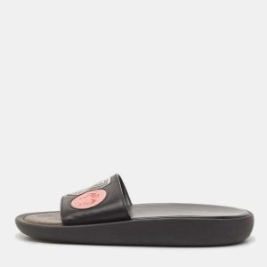 Louis Vuitton Black Leather LV Flamingo Flat Slide Sandals Size 39, Sandals - Luxury Closet catalog